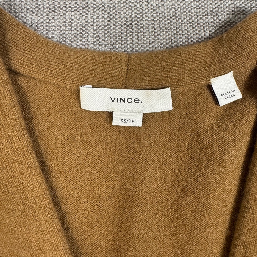 Vince Wool Cashmere Sweater Vest Womens XS Brown Button Front Minimalist - Picture 3 of 7